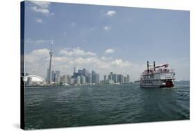 Lake Ontario Skyline, Sightseeing Paddlewheel Boat, Toronto, Ontario, Canada-Cindy Miller Hopkins-Stretched Canvas