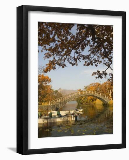 Lake Onuma and Mount Komaga-Dake, Onuma Quasi-National Park, Hokkaido, Japan-Schlenker Jochen-Framed Photographic Print