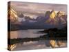 Lake Pehoe and Paine Grande at Sunrise, Torres del Paine National Park, Patagonia, Chile-Theo Allofs-Stretched Canvas