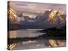 Lake Pehoe and Paine Grande at Sunrise, Torres del Paine National Park, Patagonia, Chile-Theo Allofs-Stretched Canvas