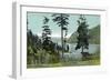 Lake Pend d'Oreille, Idaho, View of the Lake from a Fenced in Yard-Lantern Press-Framed Art Print