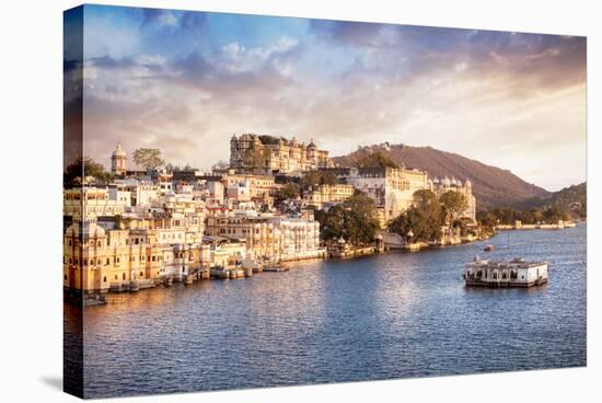 Lake Pichola and City Palace in India-Marina Pissarova-Stretched Canvas