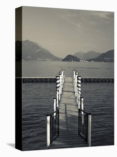 Lake Pier, Tremezzo, Como Province, Italy-Walter Bibikow-Stretched Canvas