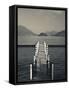 Lake Pier, Tremezzo, Como Province, Italy-Walter Bibikow-Framed Stretched Canvas