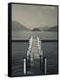 Lake Pier, Tremezzo, Como Province, Italy-Walter Bibikow-Framed Stretched Canvas