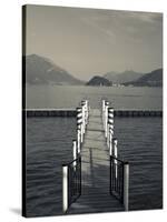 Lake Pier, Tremezzo, Como Province, Italy-Walter Bibikow-Stretched Canvas