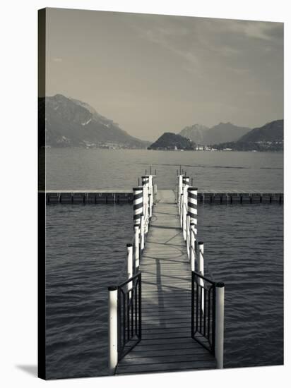 Lake Pier, Tremezzo, Como Province, Italy-Walter Bibikow-Stretched Canvas