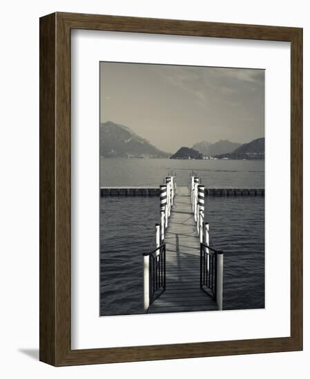 Lake Pier, Tremezzo, Como Province, Italy-Walter Bibikow-Framed Photographic Print