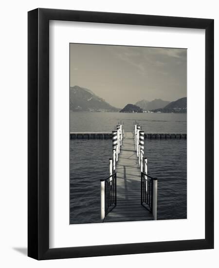 Lake Pier, Tremezzo, Como Province, Italy-Walter Bibikow-Framed Photographic Print