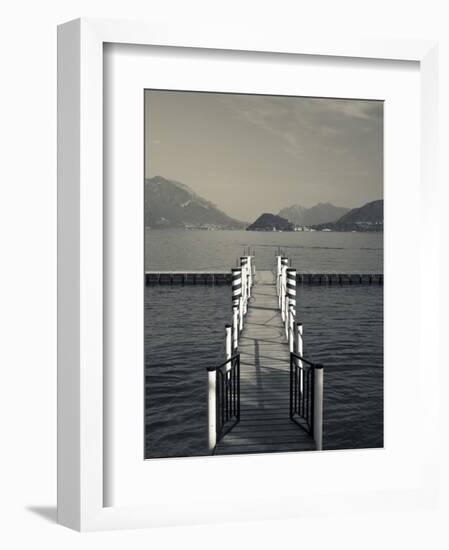 Lake Pier, Tremezzo, Como Province, Italy-Walter Bibikow-Framed Photographic Print