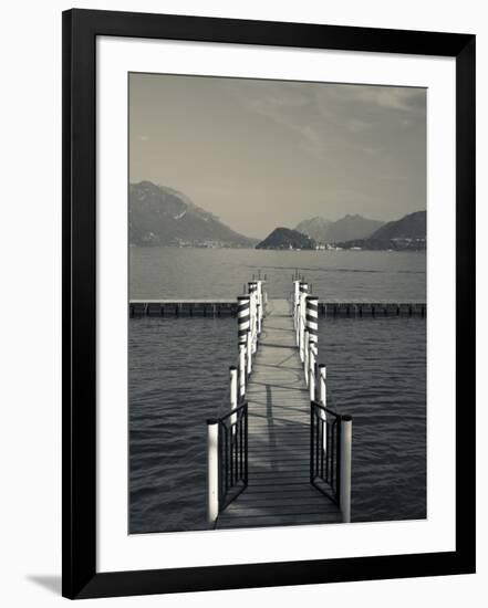 Lake Pier, Tremezzo, Como Province, Italy-Walter Bibikow-Framed Photographic Print