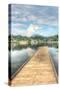 Lake Pier Vertical-Robert Goldwitz-Stretched Canvas