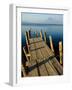 Lake Pier with San Pedro Volcano in Distance, Lake Atitlan, Western Highlands, Guatemala-Cindy Miller Hopkins-Framed Photographic Print