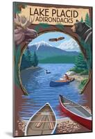 Lake Placid, New York - Adirondacks Canoe Scene-null-Mounted Poster