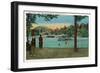 Lake Placid, New York - Exterior View of the Lake Placid Club from the Beach, c.1916-Lantern Press-Framed Art Print