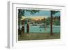 Lake Placid, New York - Exterior View of the Lake Placid Club from the Beach, c.1916-Lantern Press-Framed Art Print