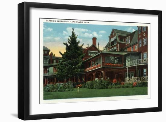 Lake Placid, New York - Exterior View of the Lakeside Clubhouse, Lake Placid Club, c.1916-Lantern Press-Framed Art Print