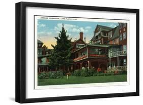 Lake Placid, New York - Exterior View of the Lakeside Clubhouse, Lake Placid Club, c.1916-Lantern Press-Framed Art Print