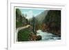 Lake Placid, New York - Hwy View of Ausable River near Wilmington Notch-Lantern Press-Framed Premium Giclee Print