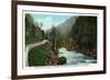 Lake Placid, New York - Hwy View of Ausable River near Wilmington Notch-Lantern Press-Framed Premium Giclee Print