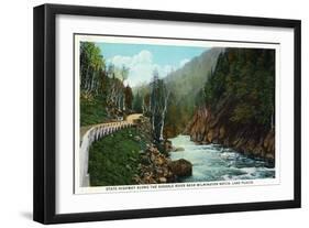 Lake Placid, New York - Hwy View of Ausable River near Wilmington Notch-Lantern Press-Framed Art Print