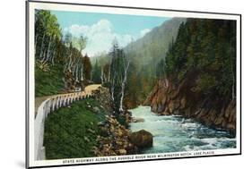 Lake Placid, New York - Hwy View of Ausable River near Wilmington Notch-Lantern Press-Mounted Art Print