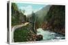 Lake Placid, New York - Hwy View of Ausable River near Wilmington Notch-Lantern Press-Stretched Canvas