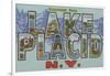 Lake Placid, New York - Large Letter Scenes-Lantern Press-Framed Art Print