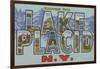 Lake Placid, New York - Large Letter Scenes-Lantern Press-Framed Art Print