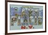 Lake Placid, New York - Large Letter Scenes-Lantern Press-Framed Premium Giclee Print