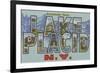 Lake Placid, New York - Large Letter Scenes-Lantern Press-Framed Premium Giclee Print