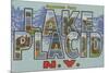 Lake Placid, New York - Large Letter Scenes-Lantern Press-Mounted Premium Giclee Print