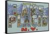 Lake Placid, New York - Large Letter Scenes-Lantern Press-Framed Stretched Canvas