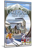 Lake Placid, New York - Montage Scenes-Lantern Press-Mounted Art Print