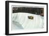 Lake Placid, New York - Riding the Whiteface Curve on the Olympic Bobsled Run-Lantern Press-Framed Art Print