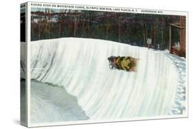 Lake Placid, New York - Riding the Whiteface Curve on the Olympic Bobsled Run-Lantern Press-Stretched Canvas