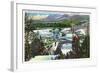 Lake Placid, New York - Ski Jumper Takes off from the Olympic Ski Hill-Lantern Press-Framed Art Print