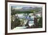 Lake Placid, New York - Ski Jumper Takes off from the Olympic Ski Hill-Lantern Press-Framed Premium Giclee Print