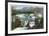 Lake Placid, New York - Ski Jumper Takes off from the Olympic Ski Hill-Lantern Press-Framed Premium Giclee Print