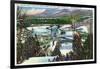 Lake Placid, New York - Ski Jumper Takes off from the Olympic Ski Hill-Lantern Press-Framed Art Print