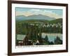 Lake Placid, New York - View of Mount Mcintyre from the Village, c.1916-Lantern Press-Framed Art Print