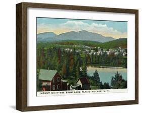 Lake Placid, New York - View of Mount Mcintyre from the Village, c.1916-Lantern Press-Framed Art Print