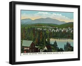 Lake Placid, New York - View of Mount Mcintyre from the Village, c.1916-Lantern Press-Framed Art Print