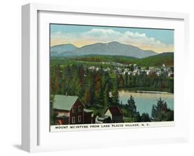 Lake Placid, New York - View of Mount Mcintyre from the Village, c.1916-Lantern Press-Framed Art Print