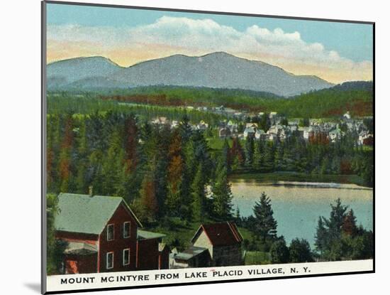 Lake Placid, New York - View of Mount Mcintyre from the Village, c.1916-Lantern Press-Mounted Art Print