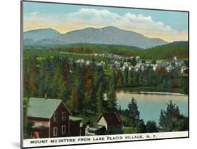 Lake Placid, New York - View of Mount Mcintyre from the Village, c.1916-Lantern Press-Mounted Art Print