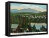 Lake Placid, New York - View of Mount Mcintyre from the Village, c.1916-Lantern Press-Framed Stretched Canvas
