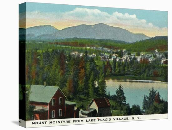 Lake Placid, New York - View of Mount Mcintyre from the Village, c.1916-Lantern Press-Stretched Canvas