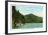 Lake Placid, New York - View of Whiteface Mountain from Moose Island-Lantern Press-Framed Art Print