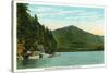 Lake Placid, New York - View of Whiteface Mountain from Moose Island-Lantern Press-Stretched Canvas